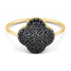 BAGUE CHANCE DIAMANTS NOIRS SERTIS OR JAUNE