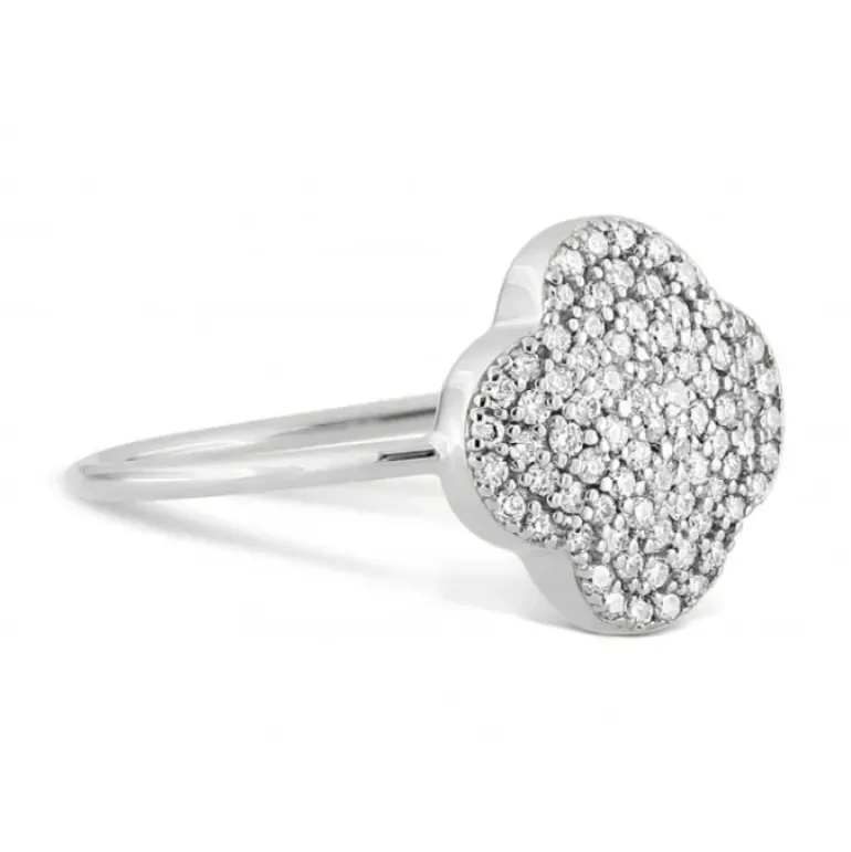 BAGUE CHANCE DIAMANTS SERTIS OR BLANC