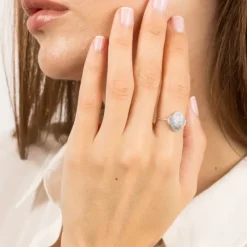BAGUE CHANCE DIAMANTS SERTIS OR BLANC