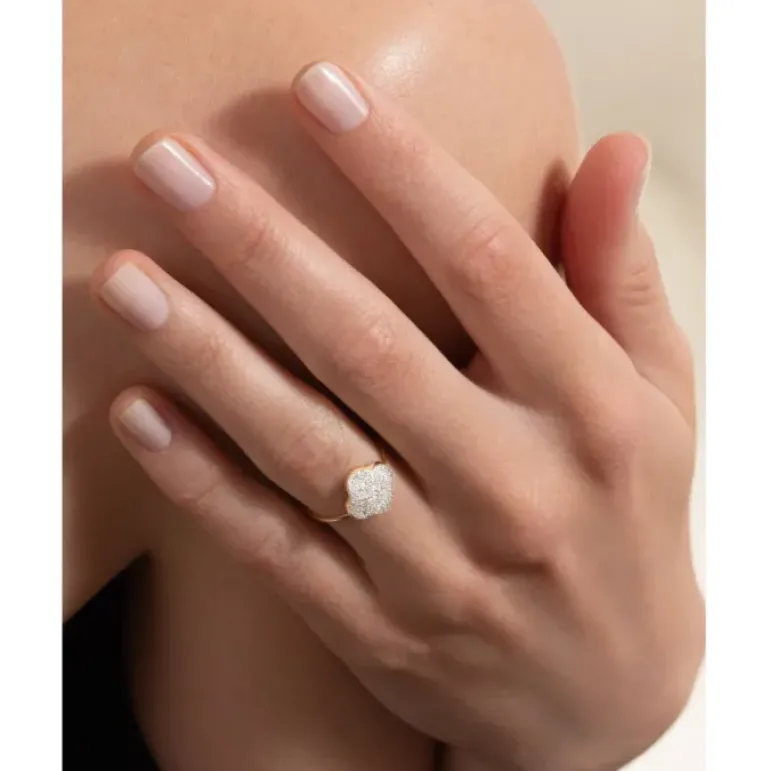 BAGUE CHANCE DIAMANTS SERTIS OR JAUNE
