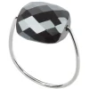 BAGUE OR BLANC COUSSIN HEMATITE