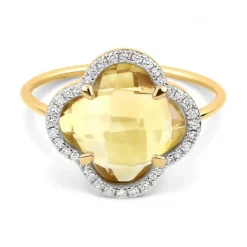 BAGUE VICTORIA DIAMANTS CITRINE + DIAMANTS OR JAUNE