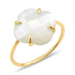 BAGUE VICTORIA NACRE BLANCHE OR JAUNE