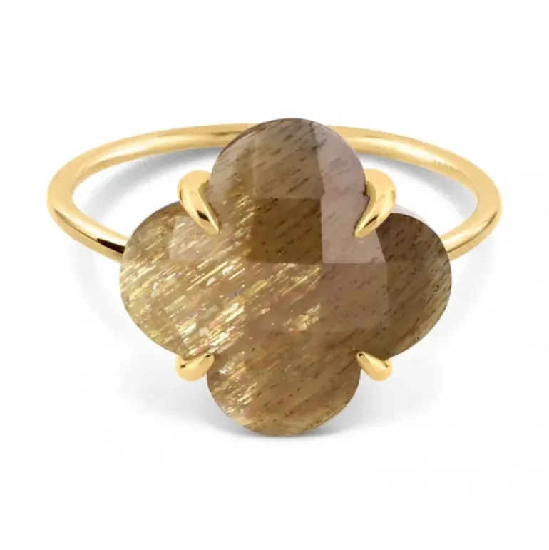 BAGUE VICTORIA PIERRE DE SOLEIL OR JAUNE