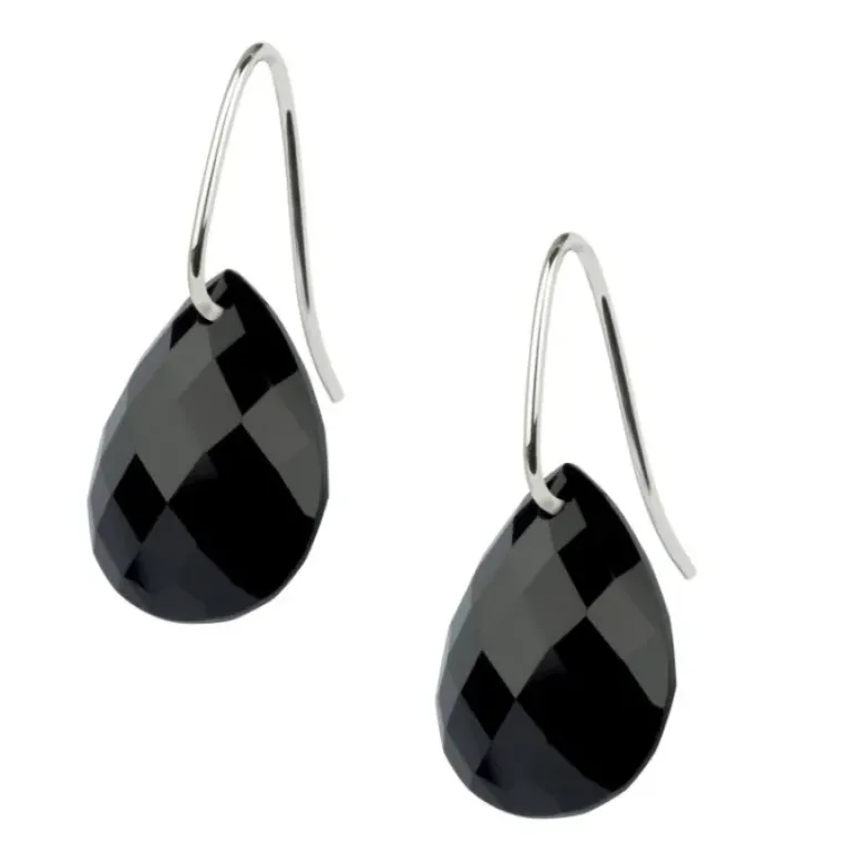 BOUCLES D'OREILLES ALMA OR BLANC ET ONYX