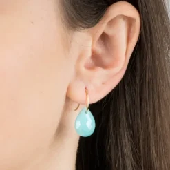 BOUCLES D'OREILLES ALMA OR JAUNE AMAZONITE