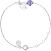 BRACELET BOUQUET NACRE BLANCHE ET IOLITE + DIAMANTS OR BLANC