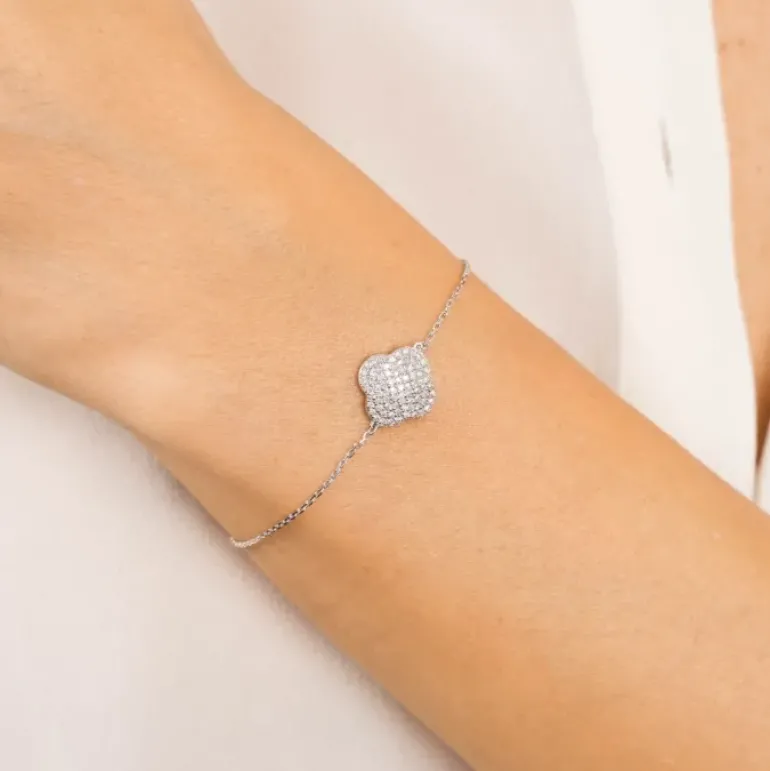 BRACELET CHANCE DIAMANTS SERTIS OR BLANC