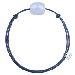 BRACELET CORDON BLEU JEAN COUSSIN AGATE BLEUE DENTELLE