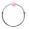BRACELET CORDON BRUN COUSSIN OPALE ROSE