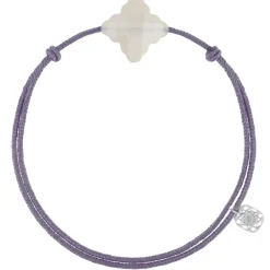 BRACELET CORDON MAUVE BAROQUE PIERRE DE LUNE BLANCHE