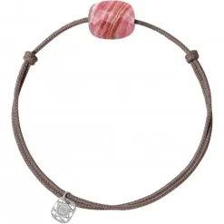 BRACELET CORDON TAUPE COUSSIN RHODOCHROSITE