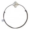 BRACELET CORDON TAUPE TREFLE QUARTZ RUTILE