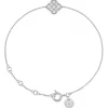 BRACELET OR BLANC TRÈFLE SERTIS DIAMANTS