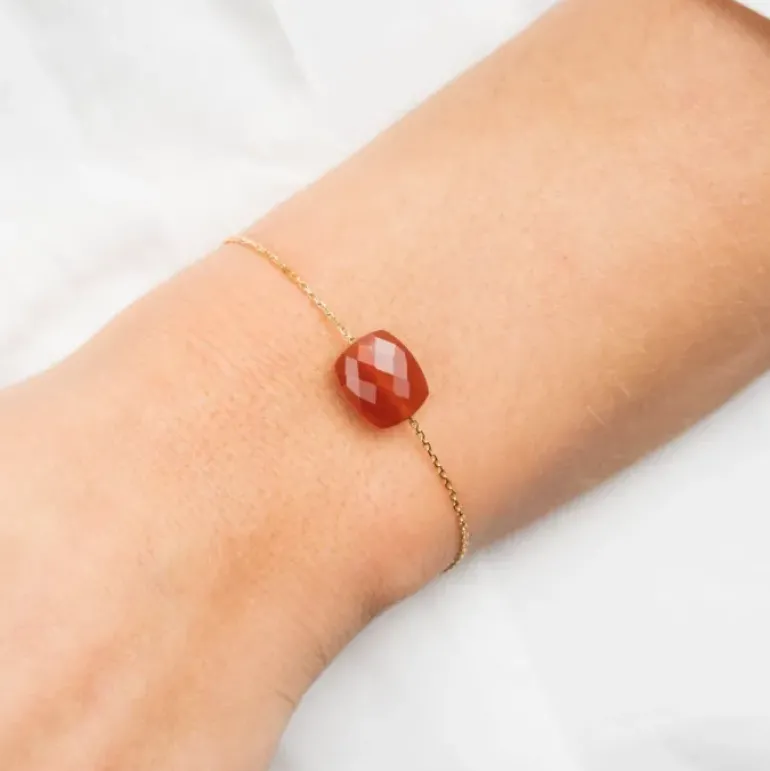 BRACELET OR JAUNE COUSSIN CORNALINE