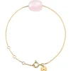 BRACELET OR JAUNE COUSSIN QUARTZ ROSE POUDRE