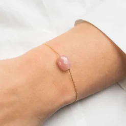 BRACELET OR JAUNE COUSSIN QUARTZ GUAVA