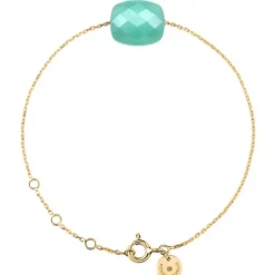 BRACELET OR JAUNE COUSSIN AMAZONITE