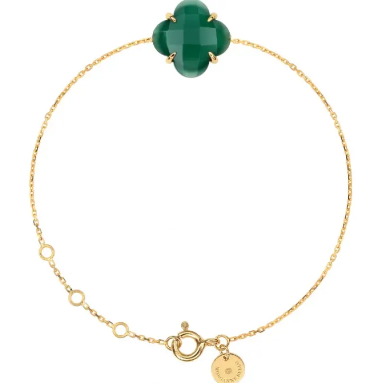 BRACELET VICTORIA AGATE VERTE OR JAUNE