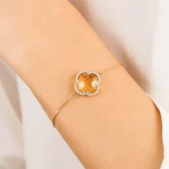 BRACELET VICTORIA DIAMANTS CITRINE + DIAMANTS OR JAUNE