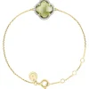 BRACELET VICTORIA DIAMANTS QUARTZ OLIVE + DIAMANTS OR JAUNE