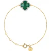 BRACELET VICTORIA DIAMANTS AGATE VERTE + DIAMANTS OR JAUNE