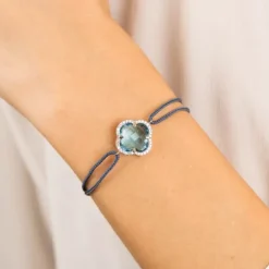 BRACELET VICTORIA DIAMANT CORDON BLEU JEAN TOPAZE (swiss blue) OR JAUNE