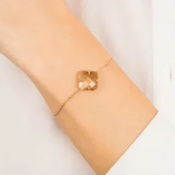 BRACELET VICTORIA PIERRE DE SOLEIL OR JAUNE