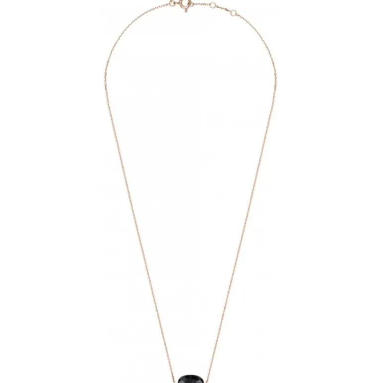 COLLIER AURORE ONYX ET DIAMANTS OR ROSE