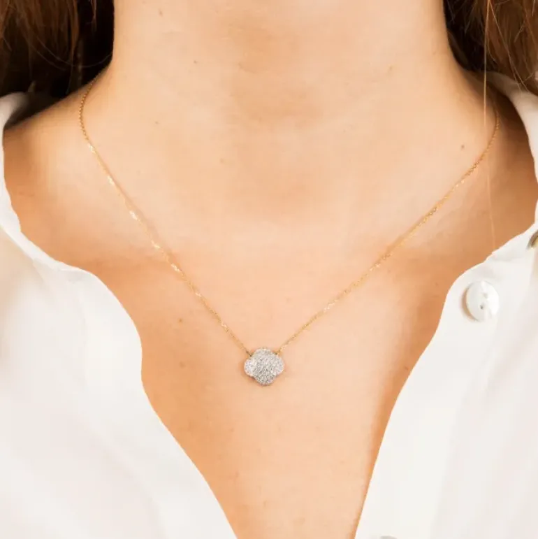 COLLIER CHANCE DIAMANTS SERTIS OR JAUNE
