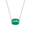 COLLIER OR BLANC COUSSIN AGATE VERTE