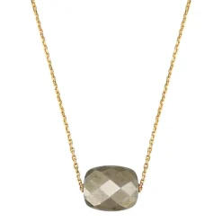 COLLIER OR JAUNE COUSSIN PYRITE