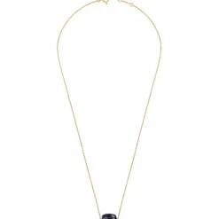 COLLIER OR JAUNE COUSSIN PIETERSITE BLEUE