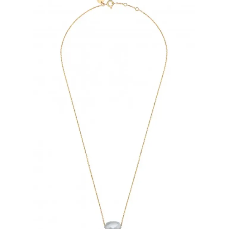 COLLIER OR JAUNE COUSSIN PIERRE DE LUNE GRISE