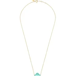 COLLIER OR JAUNE TREFLE AMAZONITE