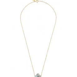 COLLIER OR JAUNE TREFLE LABRADORITE
