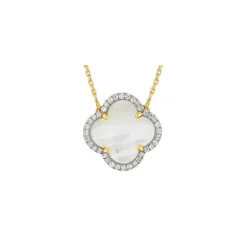 COLLIER VICTORIA DIAMANTS NACRE BLANCHE + DIAMANTS OR JAUNE