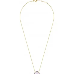 COLLIER VICTORIA DIAMANTS AMETHYSTE ROSE + DIAMANTS OR JAUNE