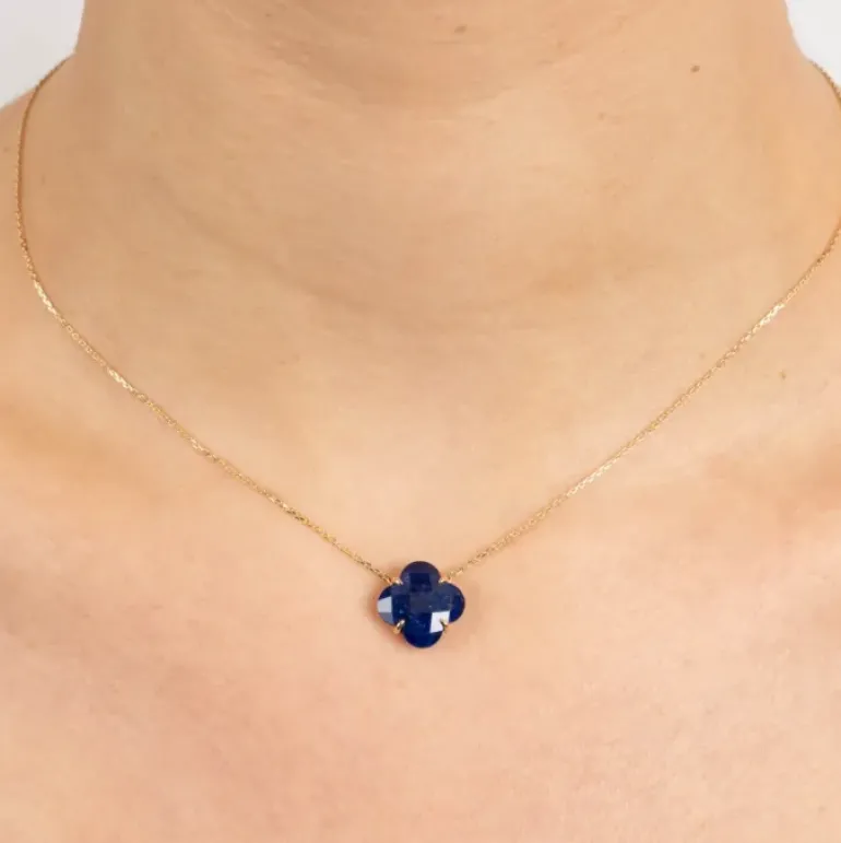 COLLIER VICTORIA LAPIS LAZULI OR JAUNE