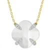COLLIER VICTORIA LYS NACRE BLANCHE ET DIAMANTS OR JAUNE