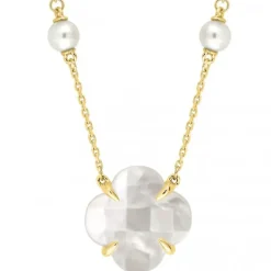 COLLIER VICTORIA PERLES ET NACRE BLANCHE OR JAUNE