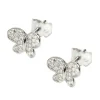PUCES D'OREILLES OR BLANC DIAMANTS