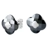 PUCES D'OREILLES OR BLANC HEMATITE