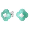 PUCES D'OREILLES OR BLANC AMAZONITE