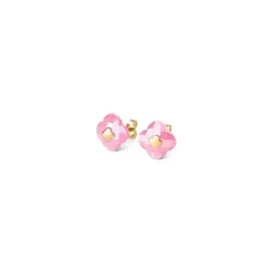 PUCES D'OREILLES OR JAUNE RHODOCHROSITE