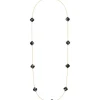 SAUTOIR OR JAUNE ONYX TREFLE